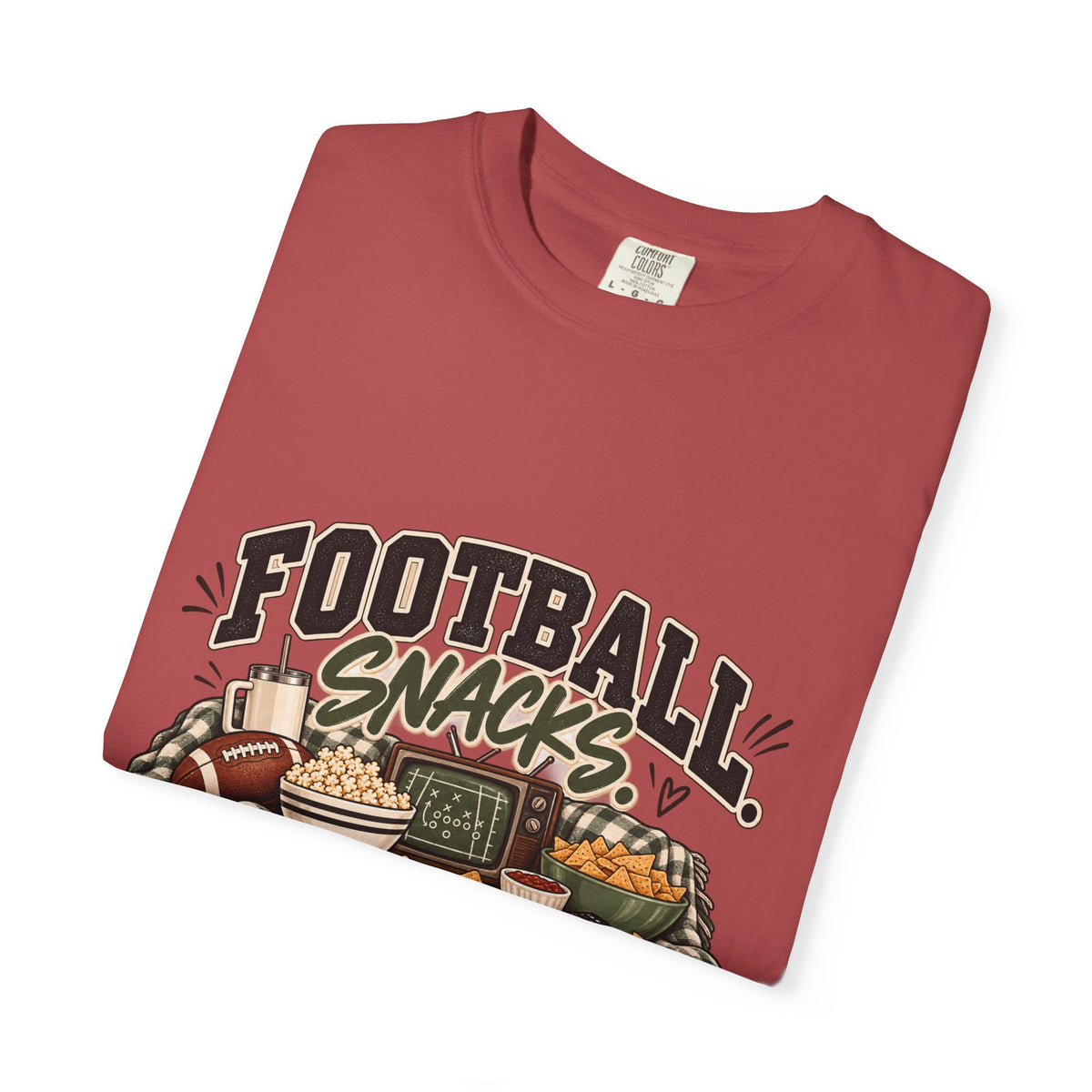 Football Snacks T-Shirt — "Yelling at the TV" Game Day Tee