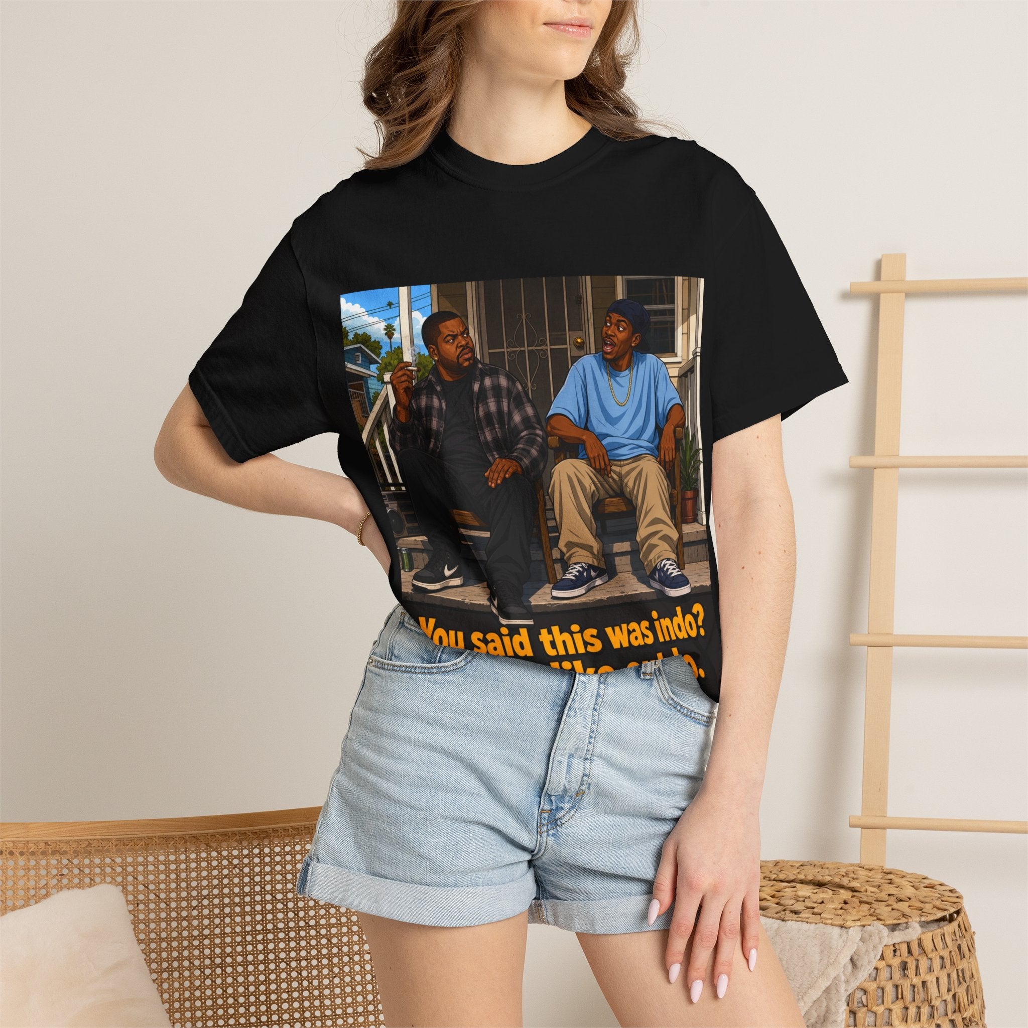 Graphic T-Shirt — "You said this was indo? Smell like outdo." Retro Movie Quote Tee