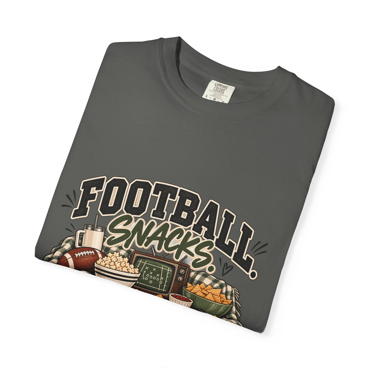Football Snacks T-Shirt — "Yelling at the TV" Game Day Tee