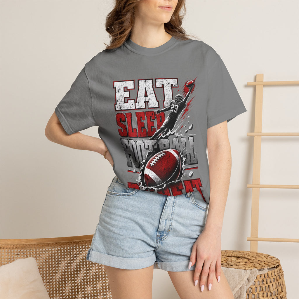 Eat Sleep Football Repeat T-Shirt — Football Fan Tee for Players & Fans