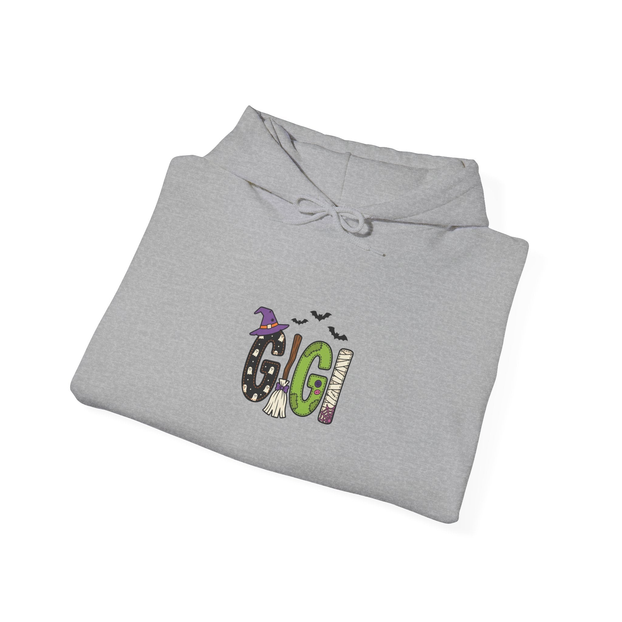 Personalized 'GIGI' Halloween Letters Hoodie | Matching Family Shirts, Spooky Ghosts & Bats