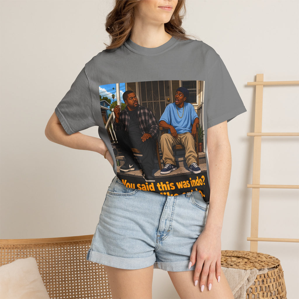 Graphic T-Shirt — "You said this was indo? Smell like outdo." Retro Movie Quote Tee