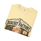 The Biscuit Factory Cat Tee — Double-Sided Bakery Cat Shirt