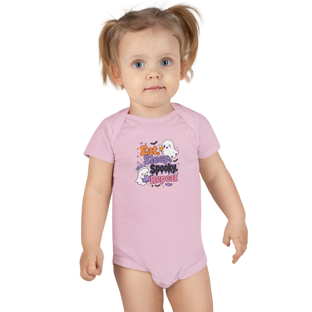 Halloween Baby Onesie - "Eat Sleep Spooky Repeat" Ghost Graphic