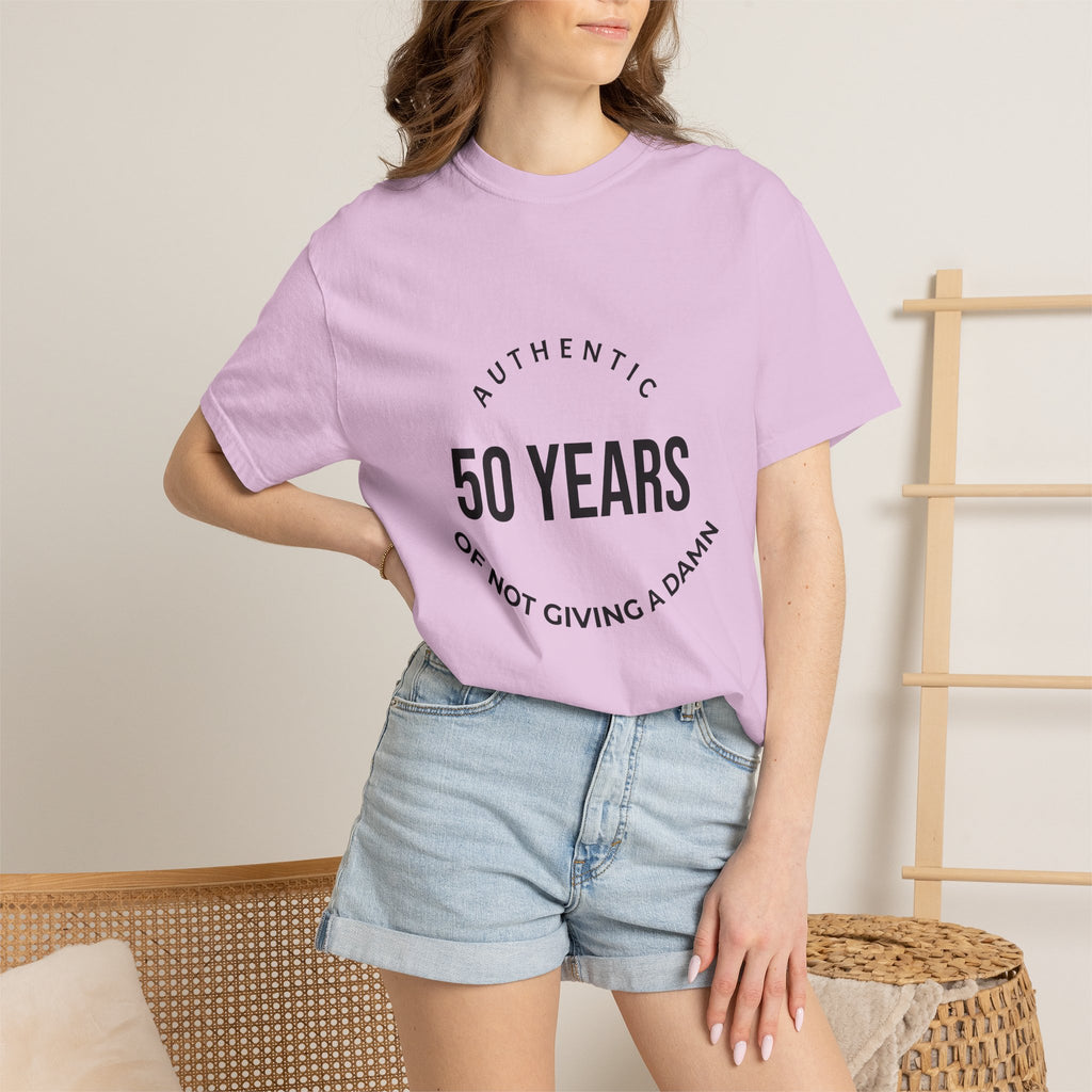 50th Birthday Tee — "50 Years of Not Giving a Damn" Gen X Retro Shirt