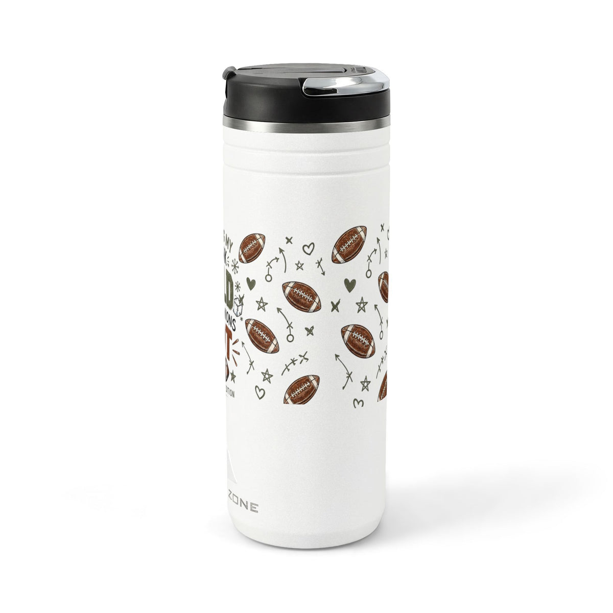 24oz Game Day Tumbler – "Keeping My Drink Cold & My Opinions Hot" Football Thermal Straw Cup