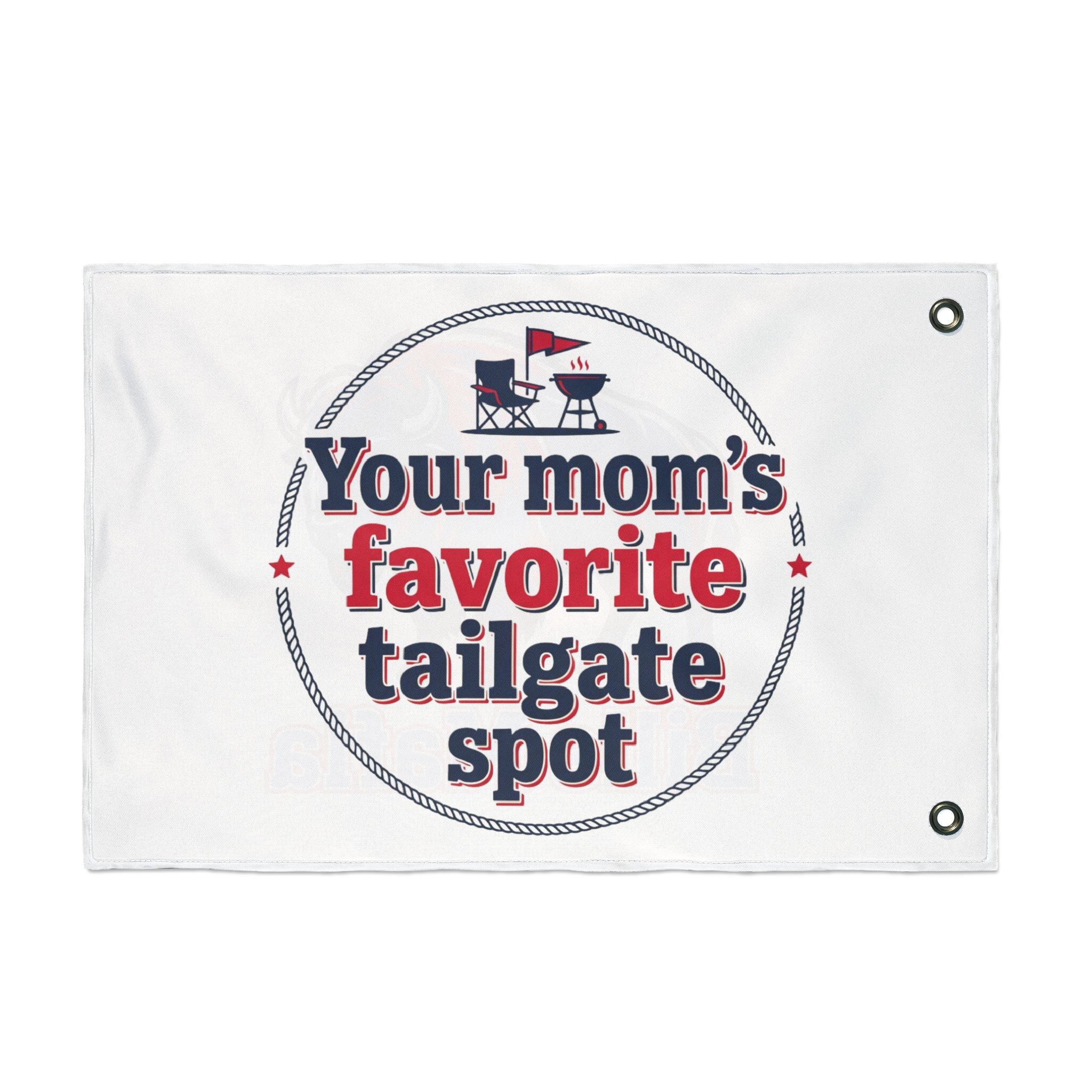 Bills Mafia Double-Sided Tailgate Flag — "Your Mom's Favorite Tailgate Spot"