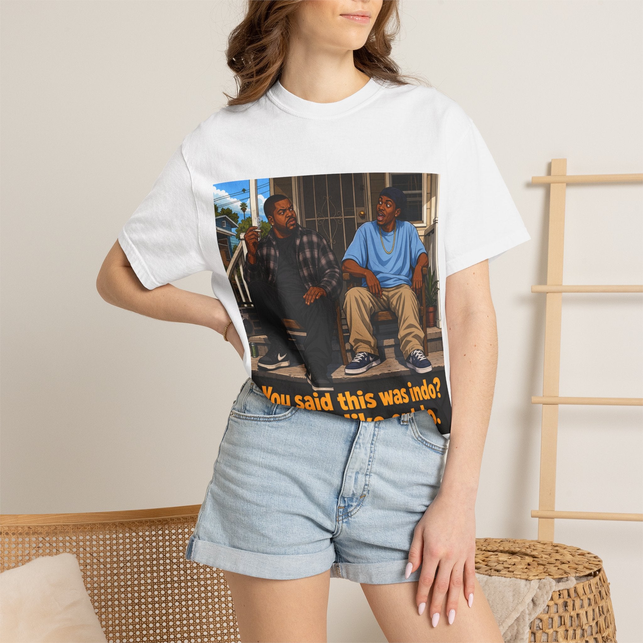 Graphic T-Shirt — "You said this was indo? Smell like outdo." Retro Movie Quote Tee
