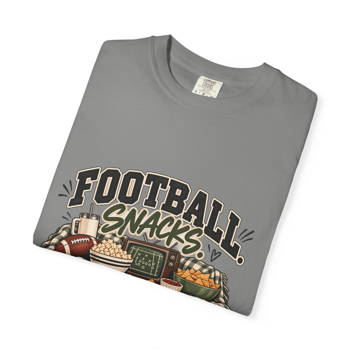 Football Snacks T-Shirt — "Yelling at the TV" Game Day Tee