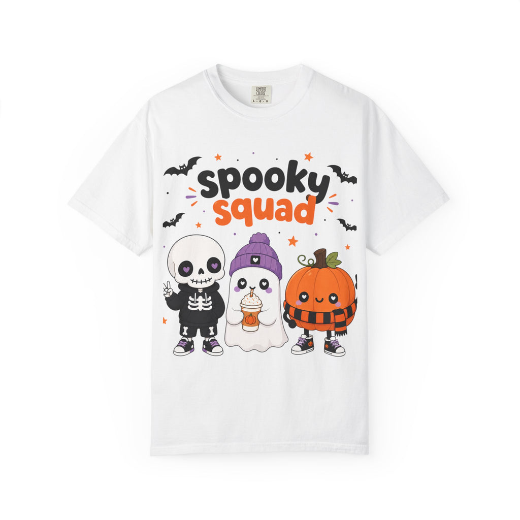 Spooky Squad Halloween T-Shirt — Cute Skeleton Ghost Pumpkin Kids Tee