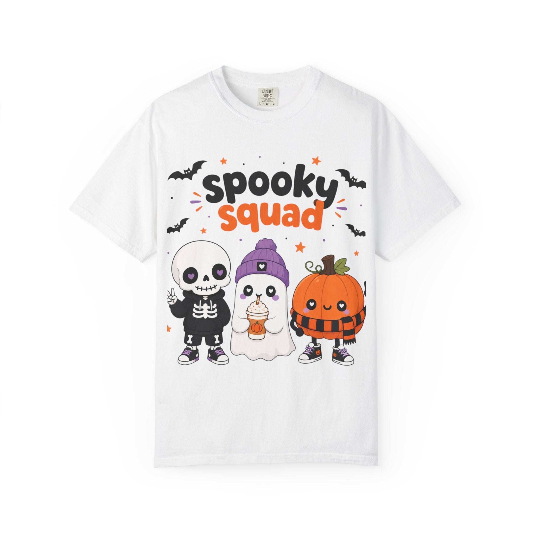 Spooky Squad Halloween T-Shirt — Cute Skeleton Ghost Pumpkin Kids Tee