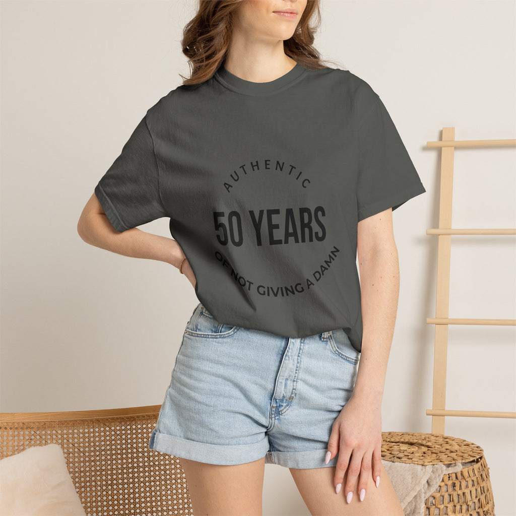 50th Birthday Tee — "50 Years of Not Giving a Damn" Gen X Retro Shirt