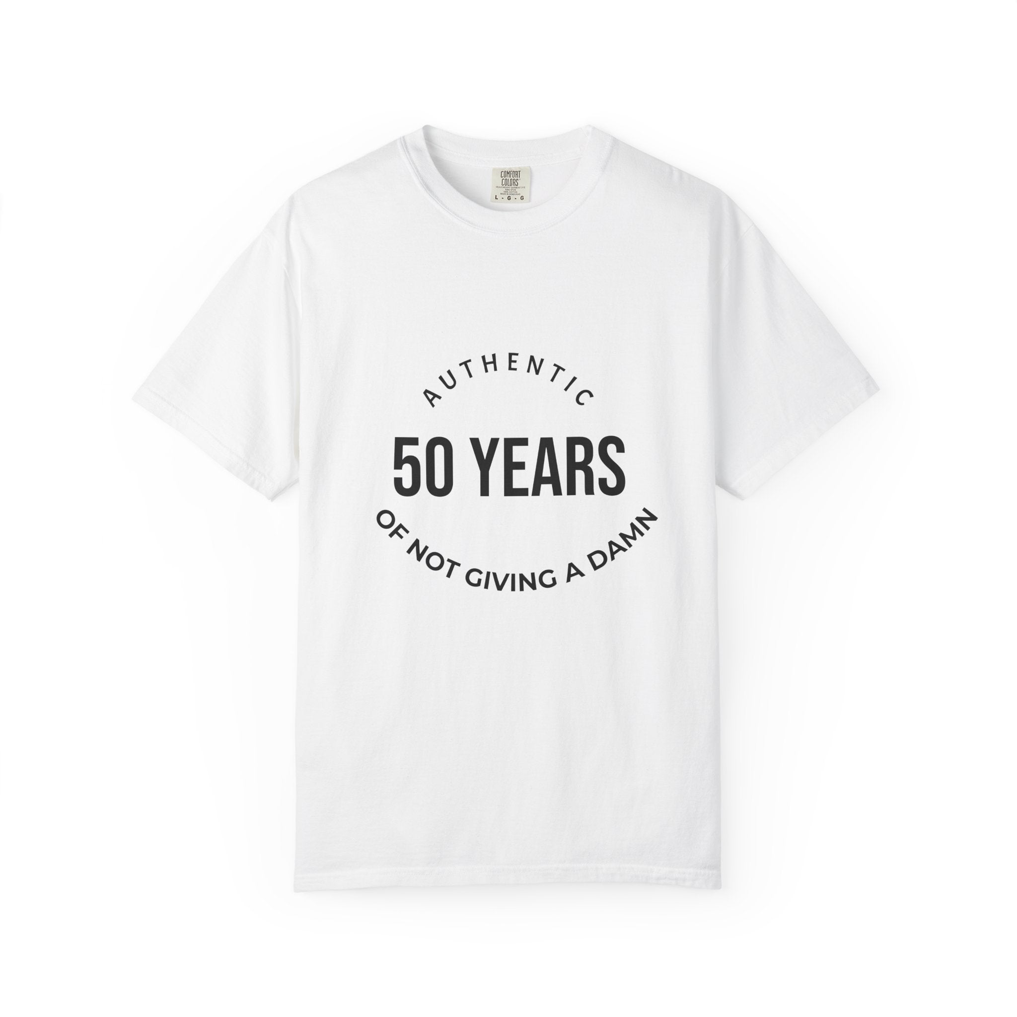 50th Birthday Tee — "50 Years of Not Giving a Damn" Gen X Retro Shirt
