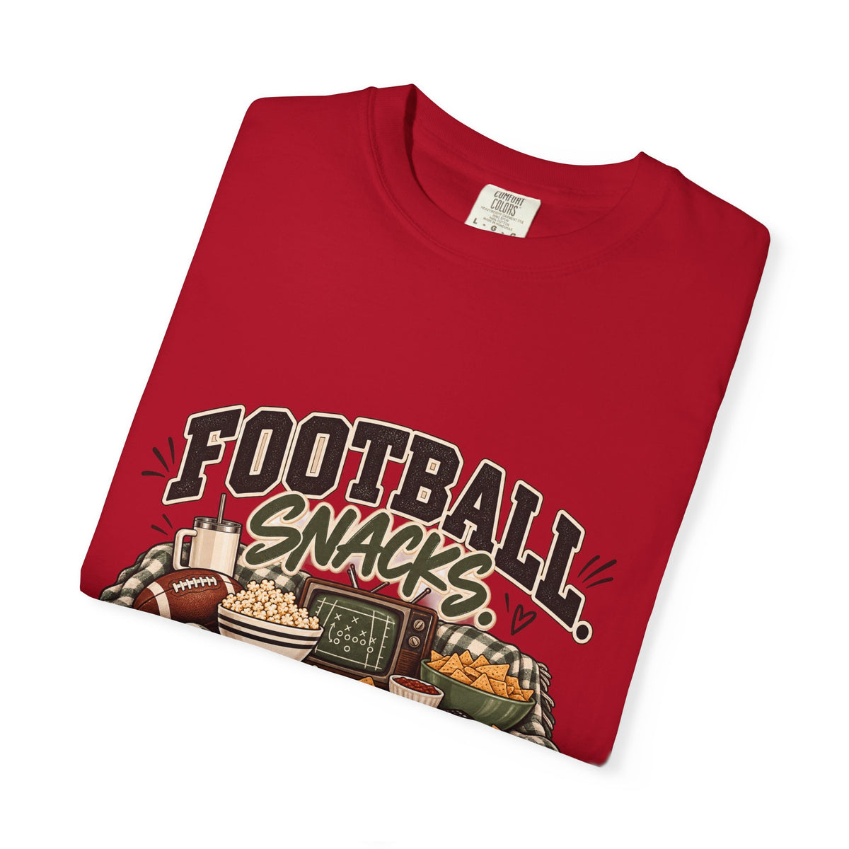 Football Snacks T-Shirt — "Yelling at the TV" Game Day Tee