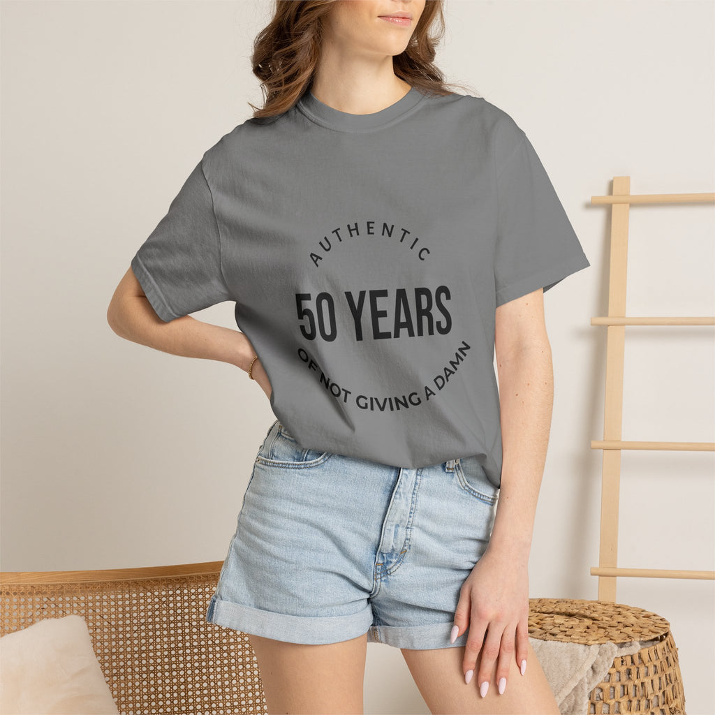 50th Birthday Tee — "50 Years of Not Giving a Damn" Gen X Retro Shirt
