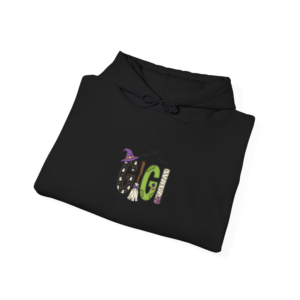 Personalized 'GIGI' Halloween Letters Hoodie | Matching Family Shirts, Spooky Ghosts & Bats