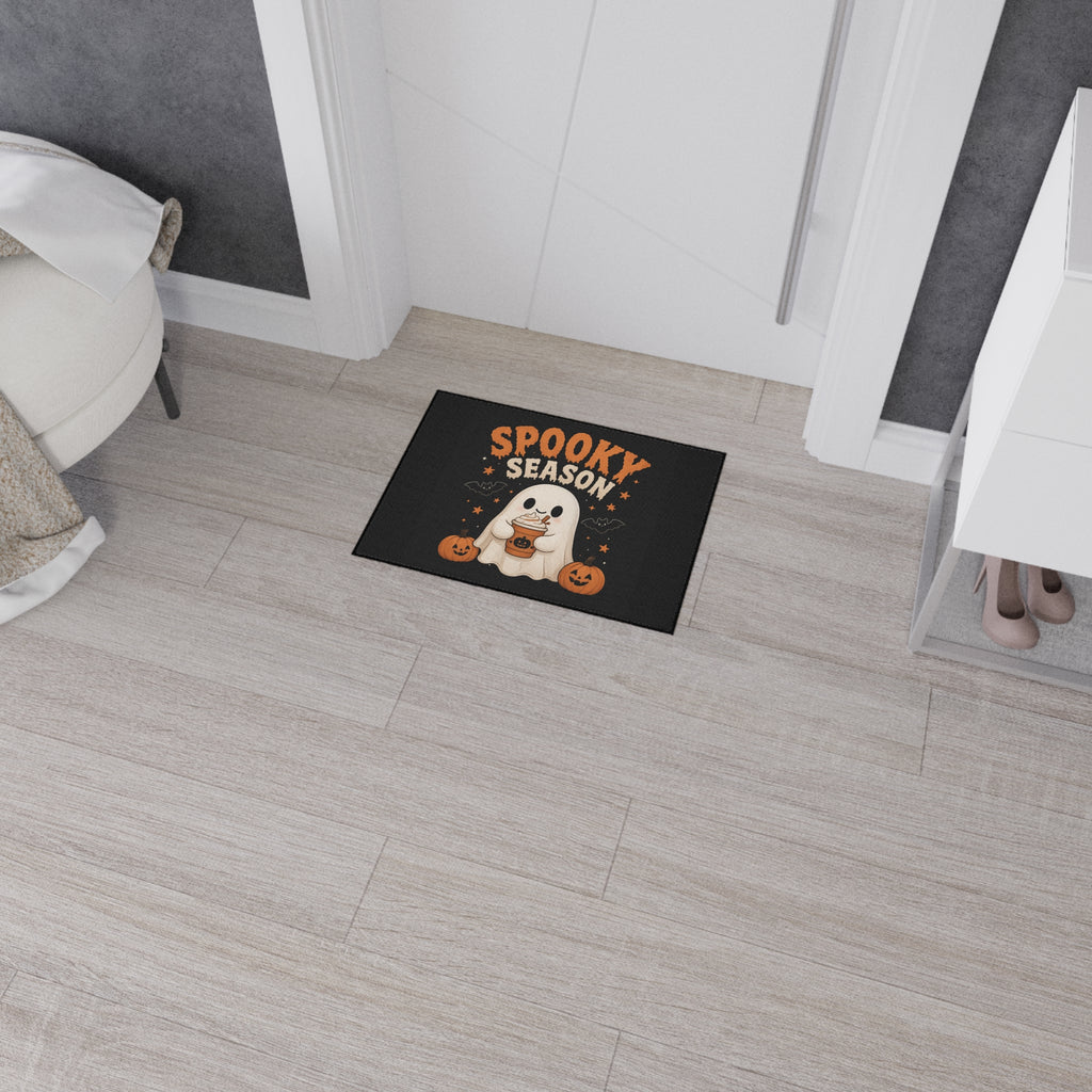 Spooky Season Floor Mat — Cute Ghost Pumpkin Halloween Doormat