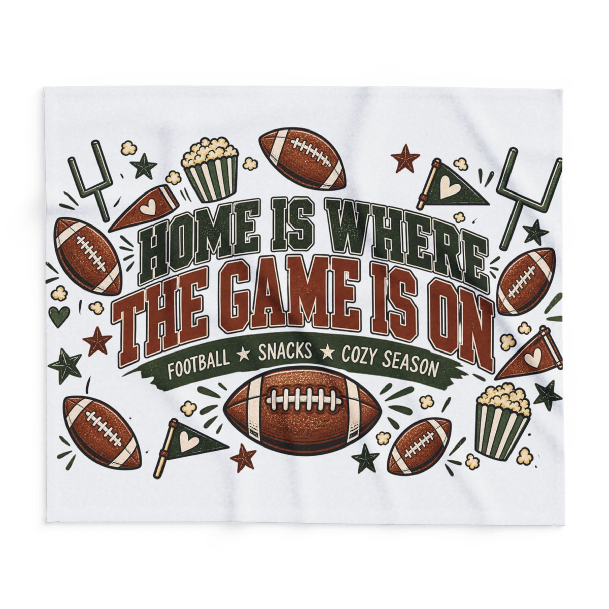 Home Is Where the Game Is On Fleece Blanket 🏈