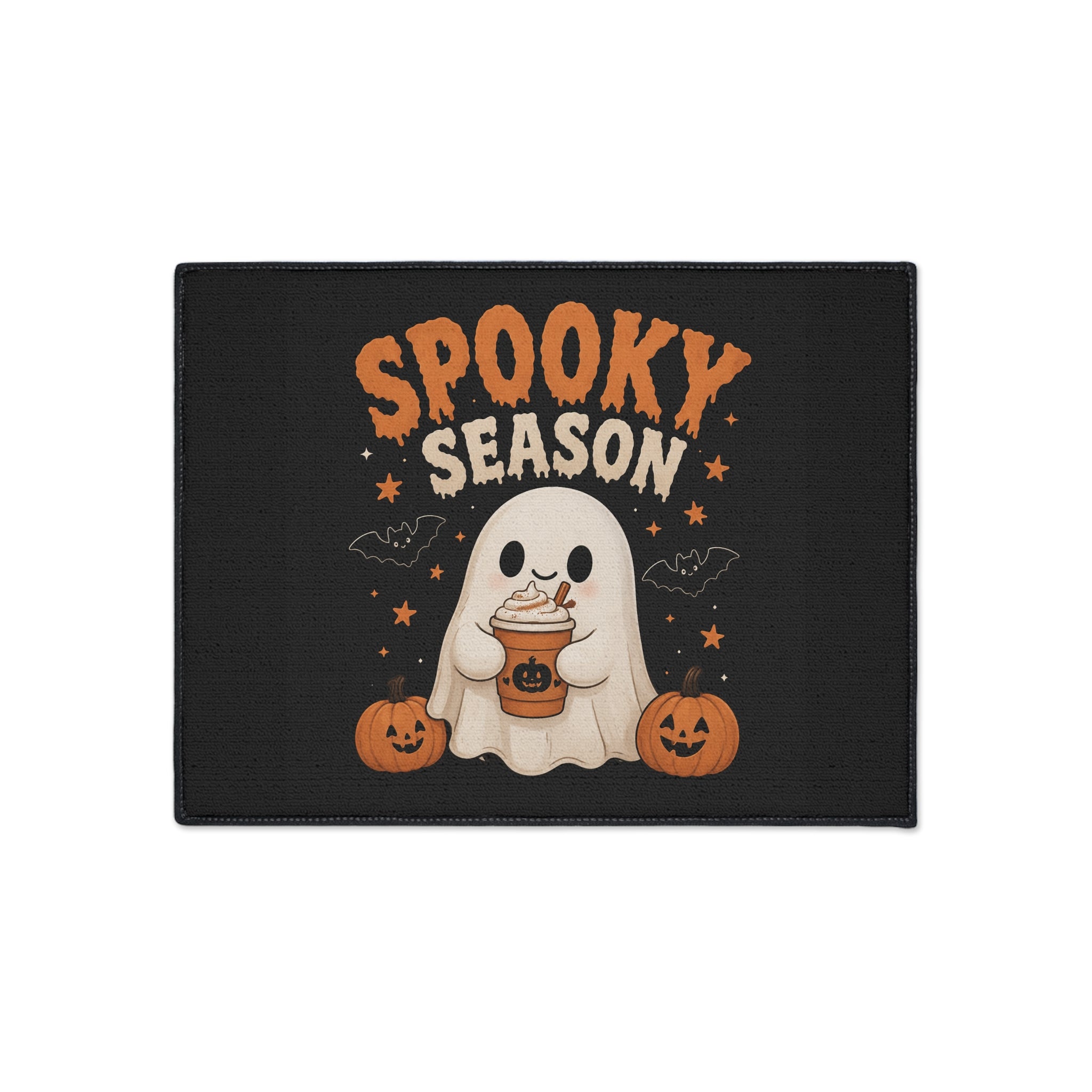 Spooky Season Floor Mat — Cute Ghost Pumpkin Halloween Doormat
