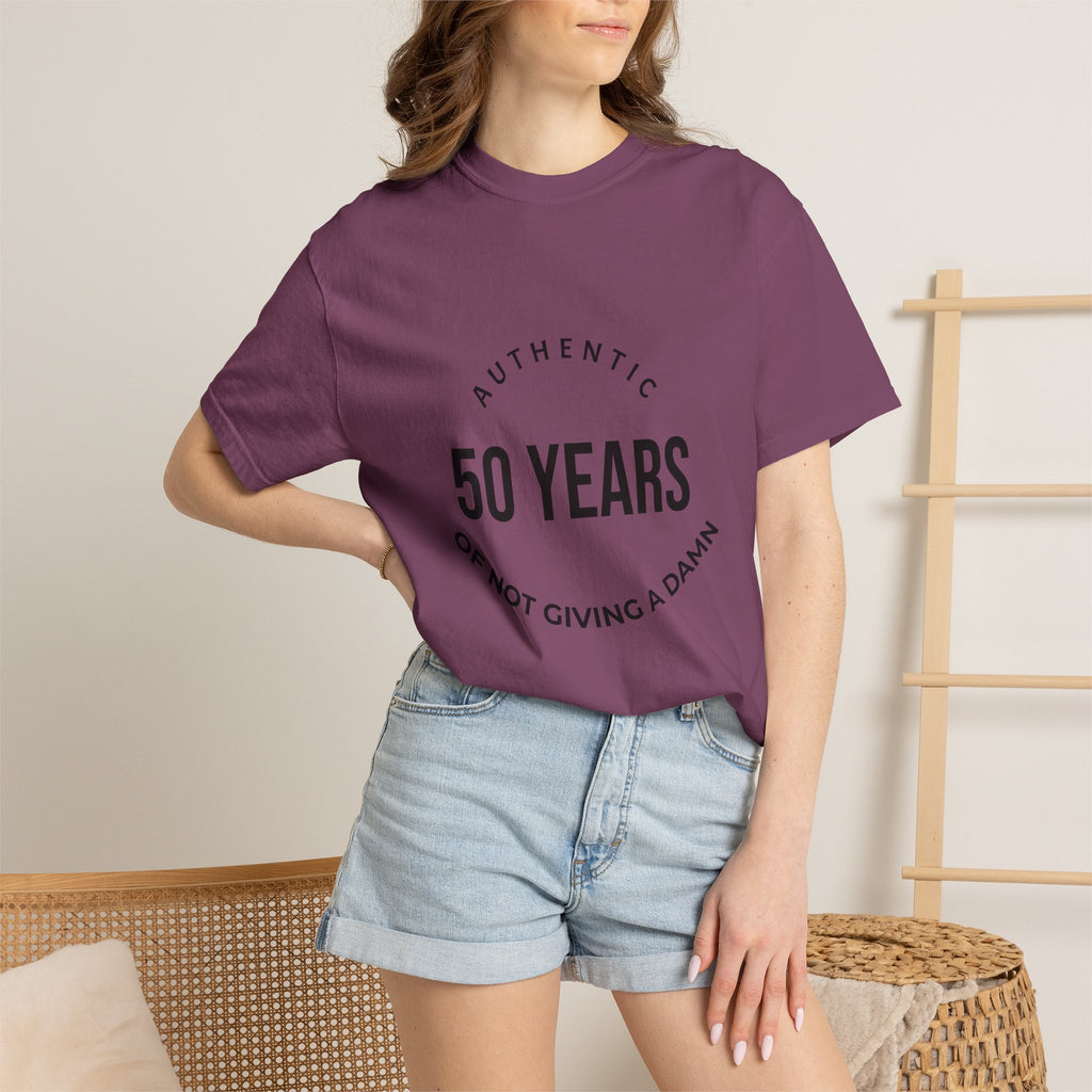 50th Birthday Tee — "50 Years of Not Giving a Damn" Gen X Retro Shirt