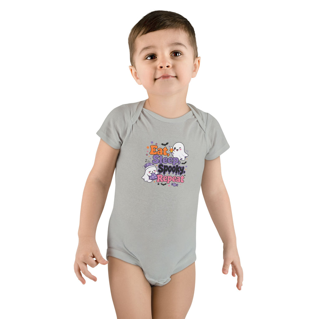 Halloween Baby Onesie - "Eat Sleep Spooky Repeat" Ghost Graphic