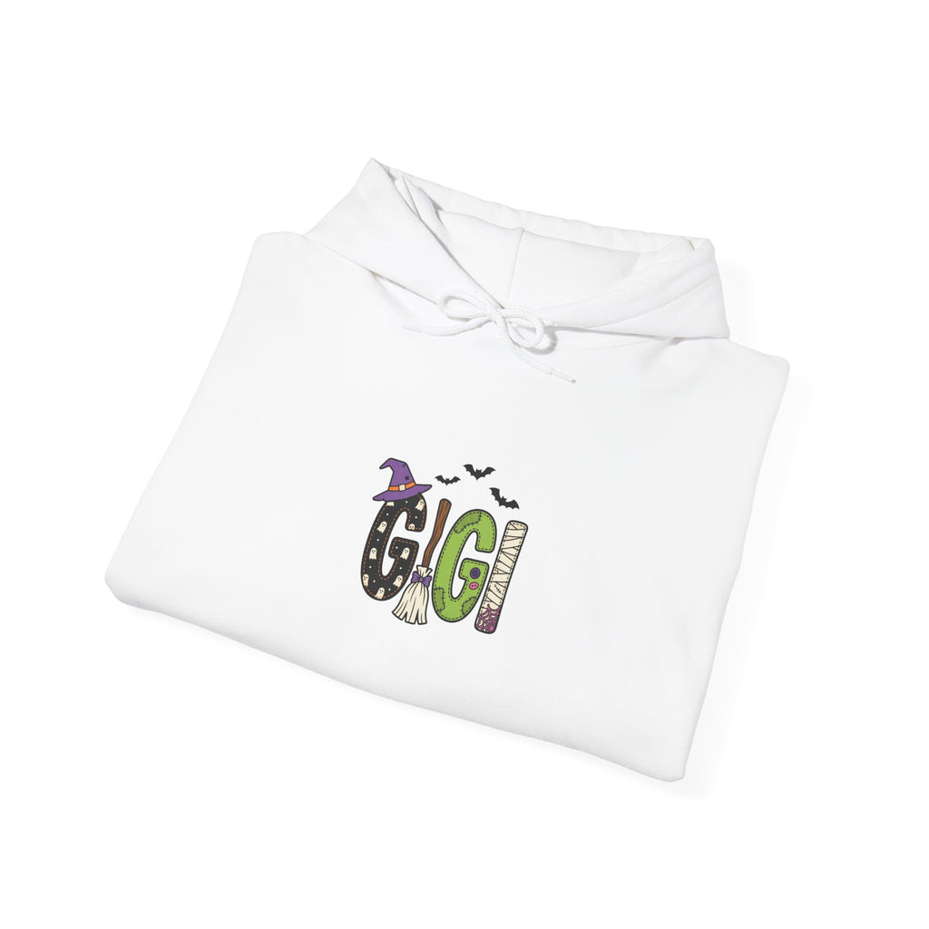 Personalized 'GIGI' Halloween Letters Hoodie | Matching Family Shirts, Spooky Ghosts & Bats