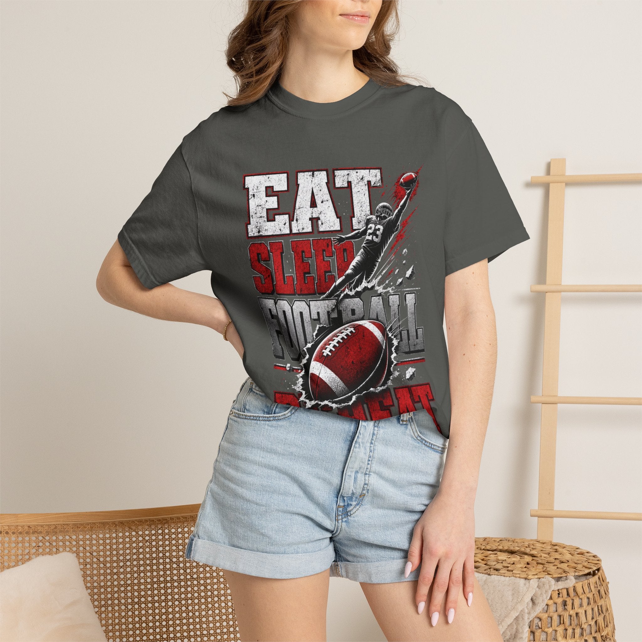 Eat Sleep Football Repeat T-Shirt — Football Fan Tee for Players & Fans