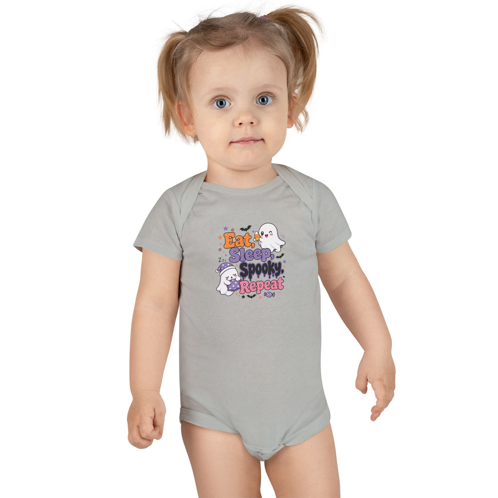 Halloween Baby Onesie - "Eat Sleep Spooky Repeat" Ghost Graphic