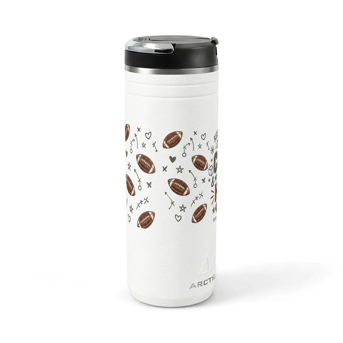 24oz Game Day Tumbler – "Keeping My Drink Cold & My Opinions Hot" Football Thermal Straw Cup