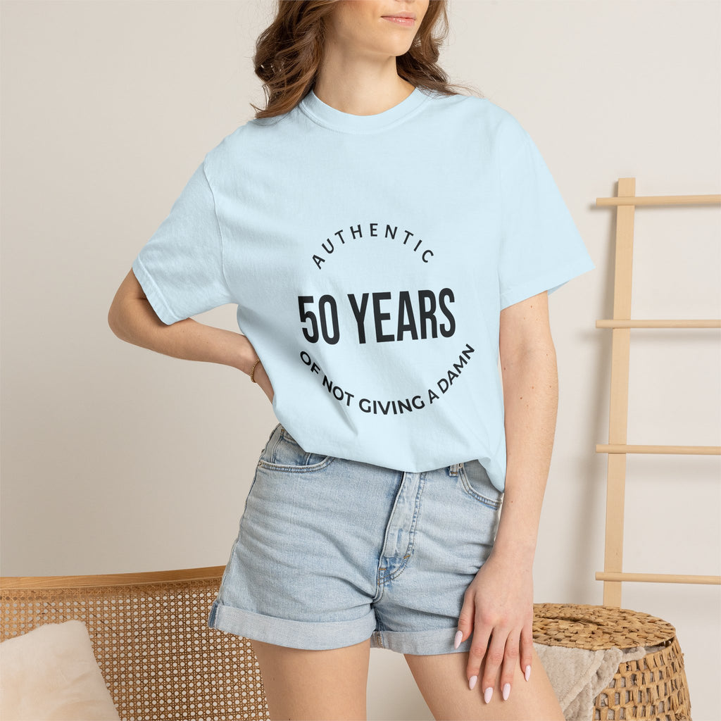 50th Birthday Tee — "50 Years of Not Giving a Damn" Gen X Retro Shirt