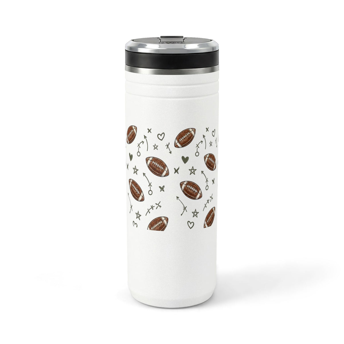 24oz Game Day Tumbler – "Keeping My Drink Cold & My Opinions Hot" Football Thermal Straw Cup