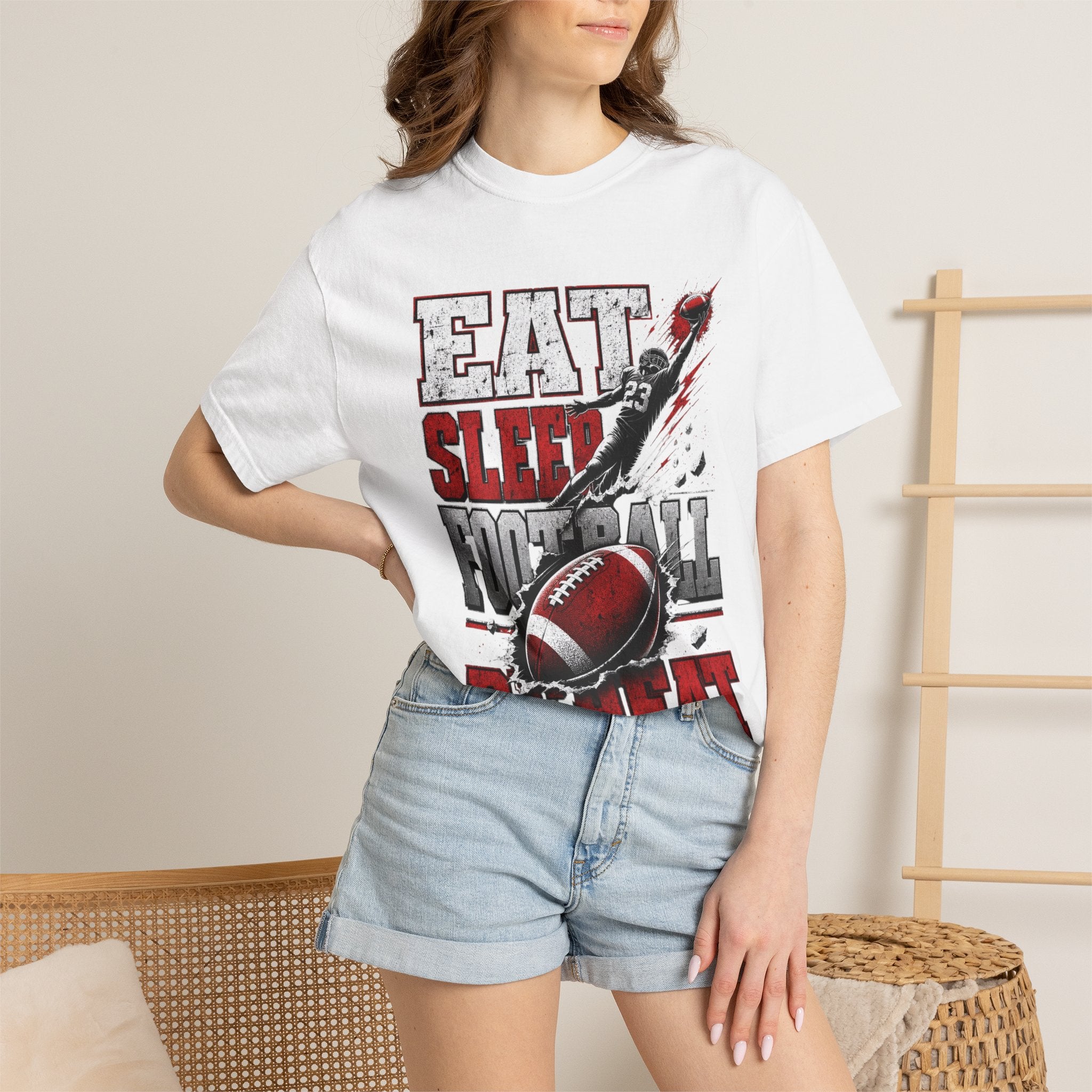 Eat Sleep Football Repeat T-Shirt — Football Fan Tee for Players & Fans
