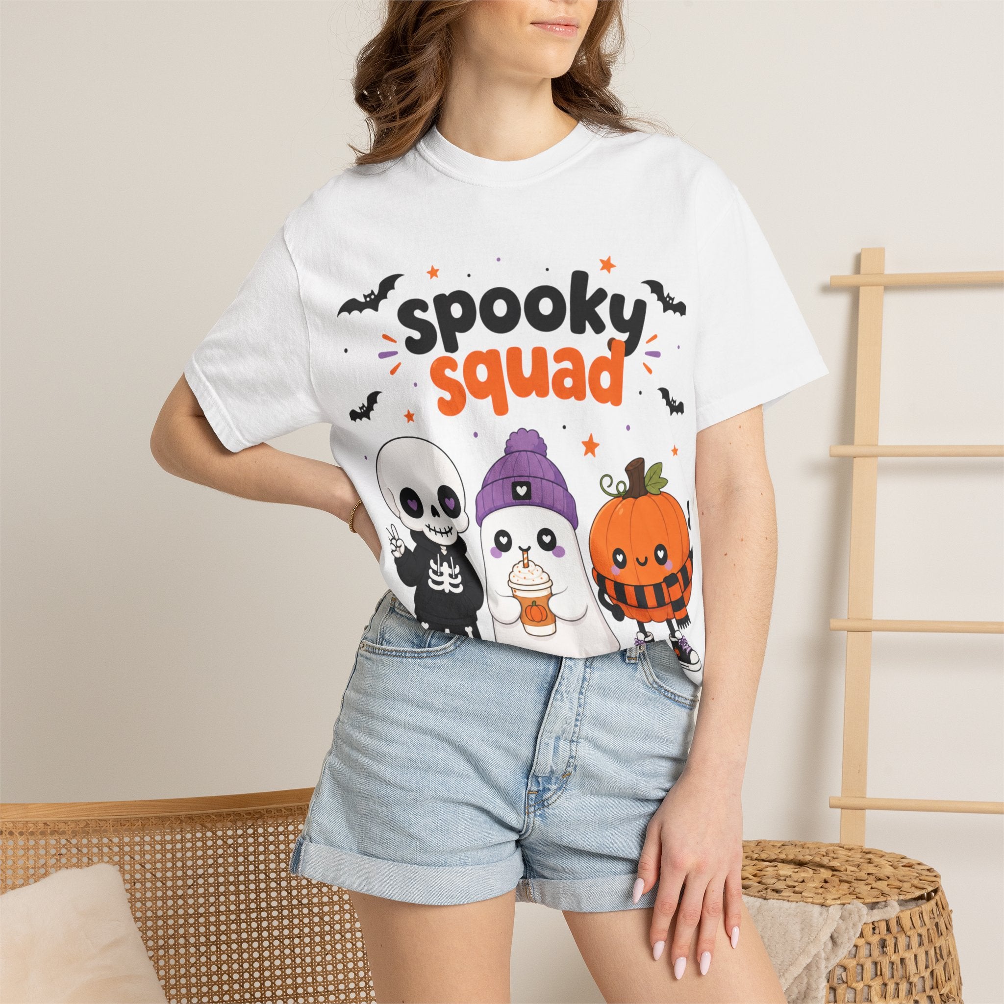 Spooky Squad Halloween T-Shirt — Cute Skeleton Ghost Pumpkin Kids Tee