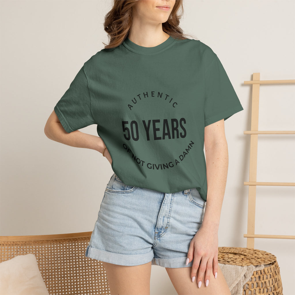50th Birthday Tee — "50 Years of Not Giving a Damn" Gen X Retro Shirt