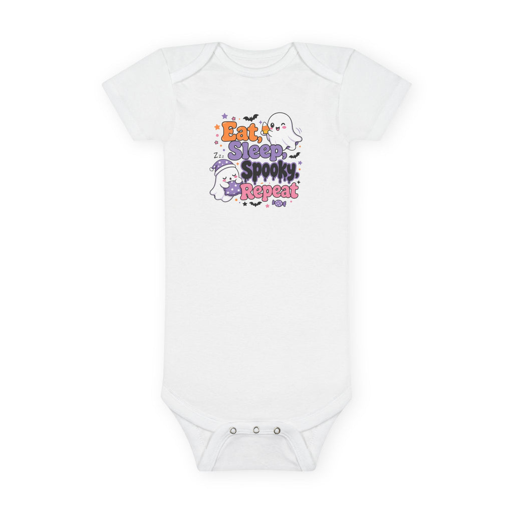 Halloween Baby Onesie - "Eat Sleep Spooky Repeat" Ghost Graphic