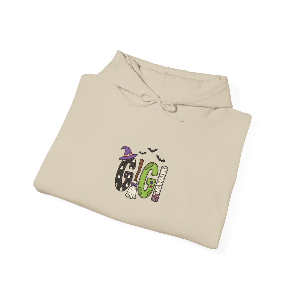 Personalized 'GIGI' Halloween Letters Hoodie | Matching Family Shirts, Spooky Ghosts & Bats