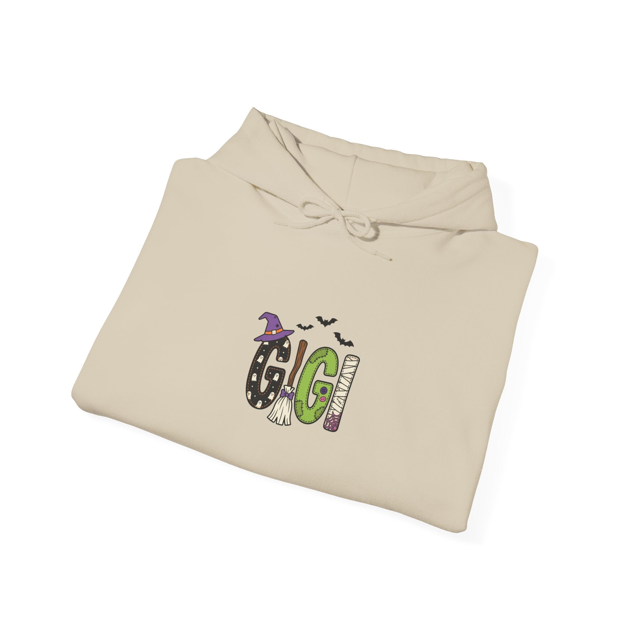 Personalized 'GIGI' Halloween Letters Hoodie | Matching Family Shirts, Spooky Ghosts & Bats