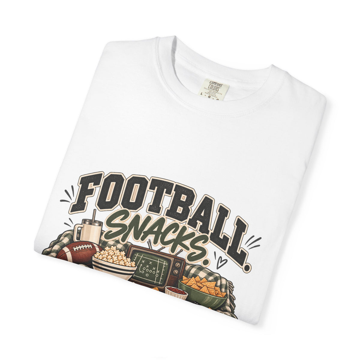 Football Snacks T-Shirt — "Yelling at the TV" Game Day Tee