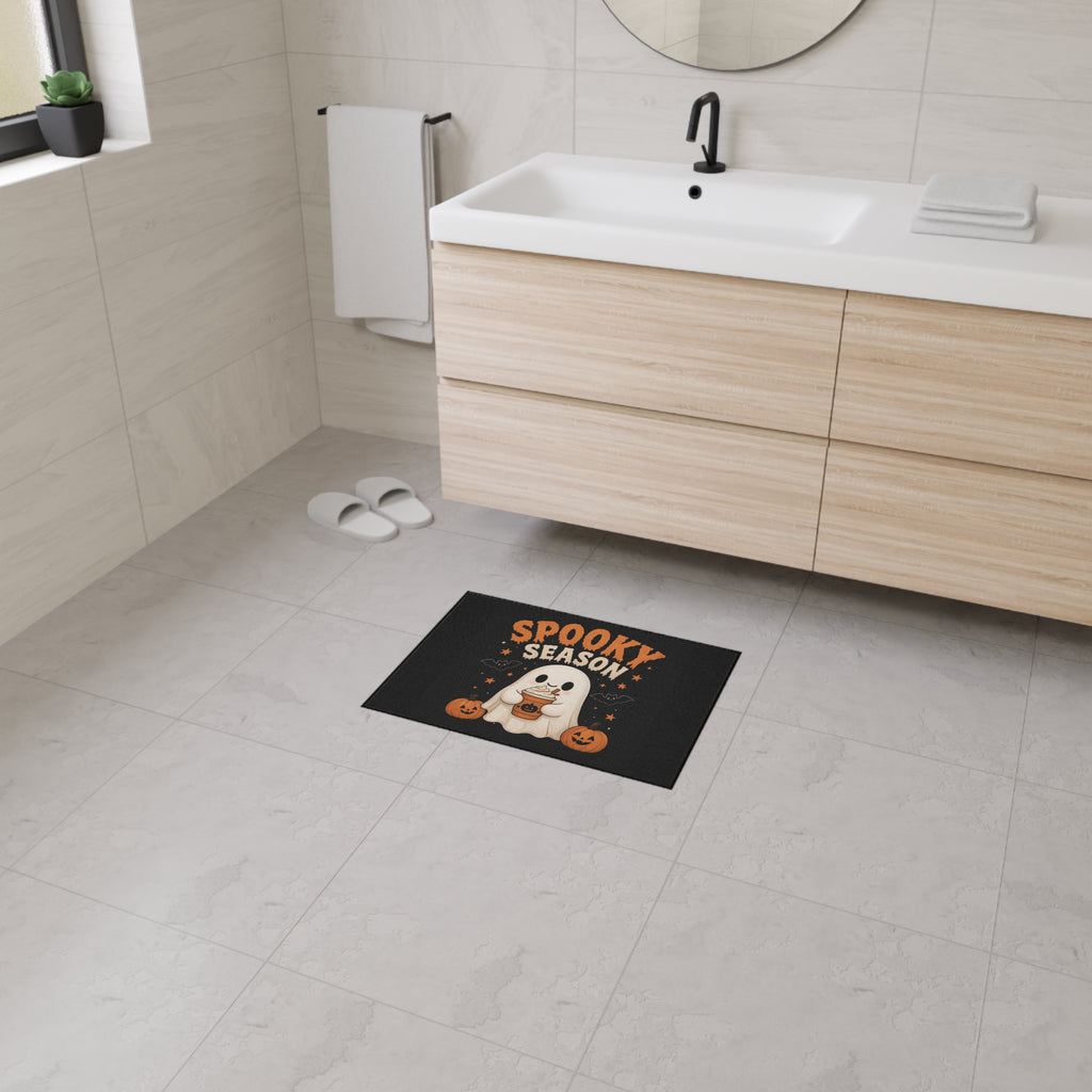 Spooky Season Floor Mat — Cute Ghost Pumpkin Halloween Doormat