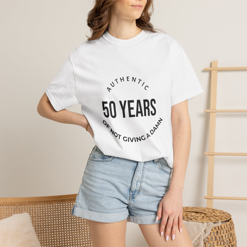 50th Birthday Tee — "50 Years of Not Giving a Damn" Gen X Retro Shirt