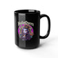 Halloween Queen Black Mug — Gothic Witch Illustration Coffee Cup (11oz/15oz)