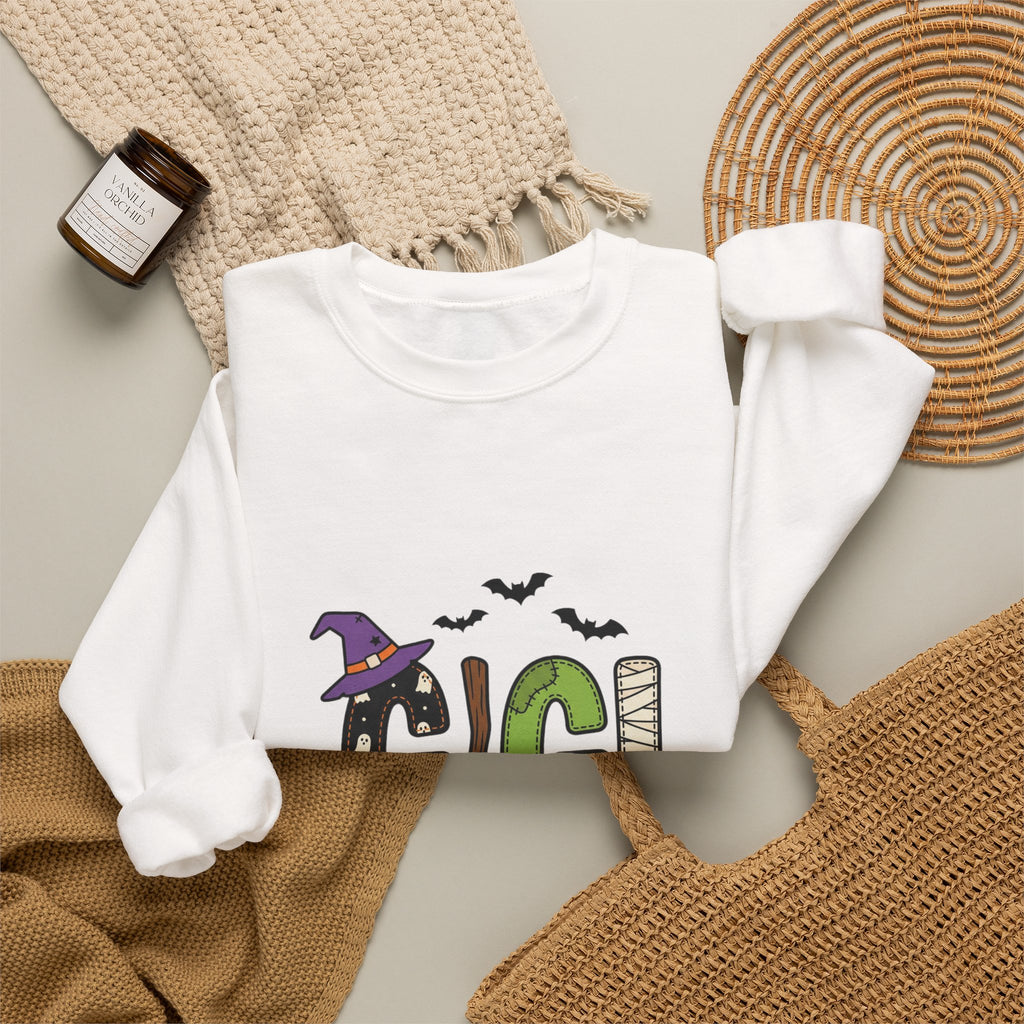 Halloween Gigi Sweatshirt | Matching Family Halloween, Witch Hat Bats Webs